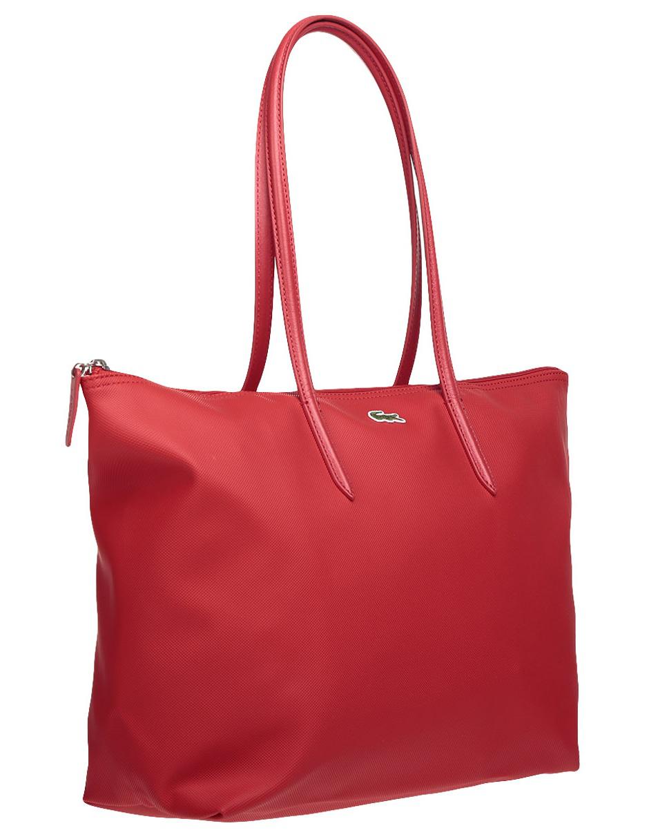 Bolsa tote Lacoste cierre roja