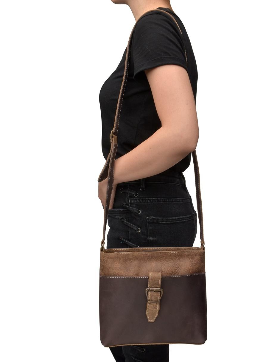 Bolsa crossbody de piel para mujer