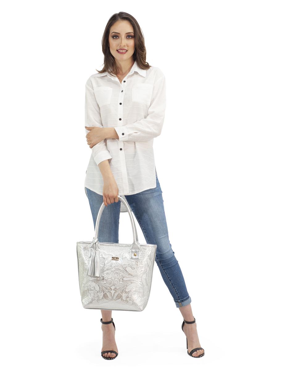 Bolsa tote Set Soraya piel Grabada de piel para mujer 3