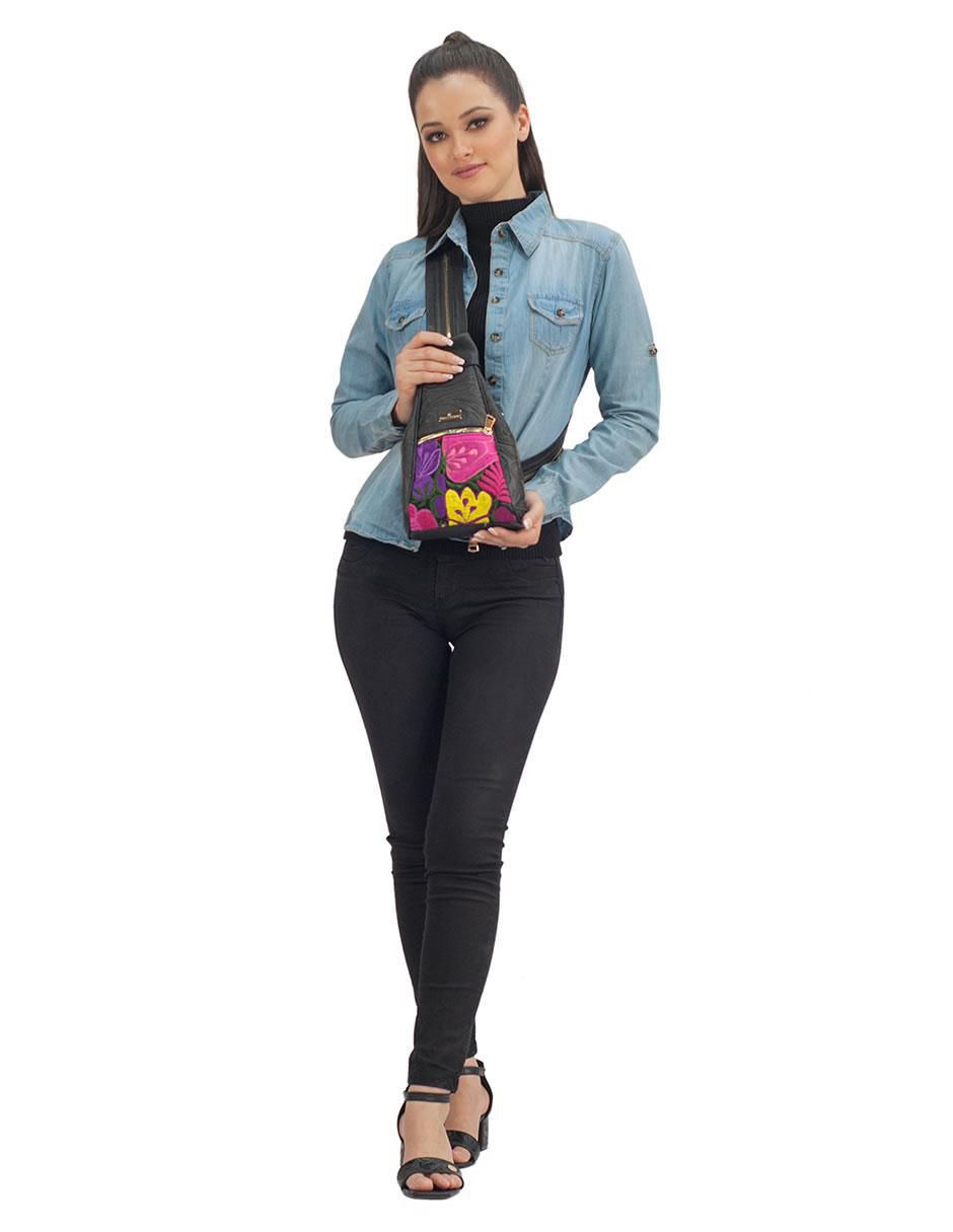Bolsa messenger Celia de piel para mujer 5