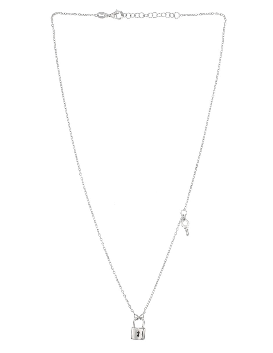 Collar de candado de plata P 925