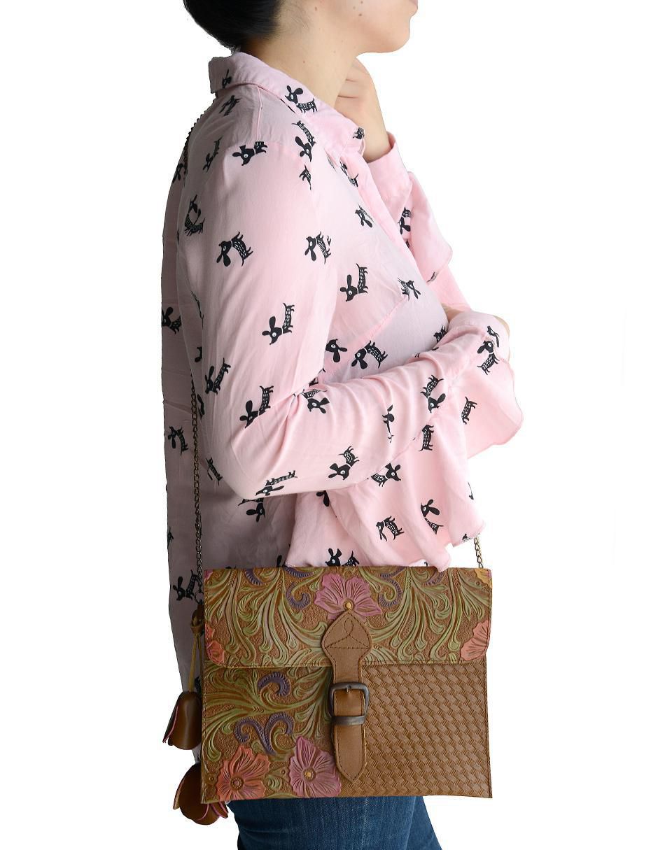 Bolsa crossbody Nowei de cuero para mujer 4