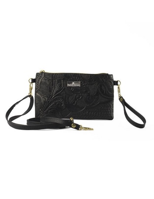 Bolsa crossbody Dalia Grabada Negro de piel para mujer