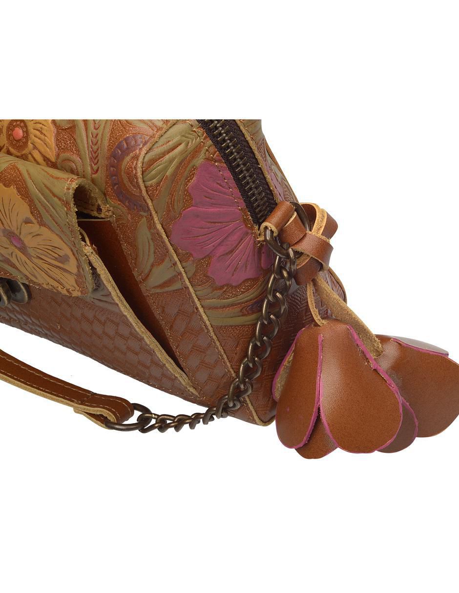 Bolsa crossbody de cuero para mujer