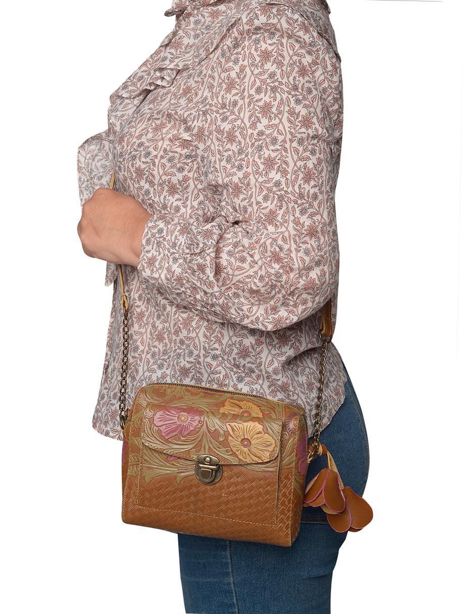 Bolsa crossbody de cuero para mujer
