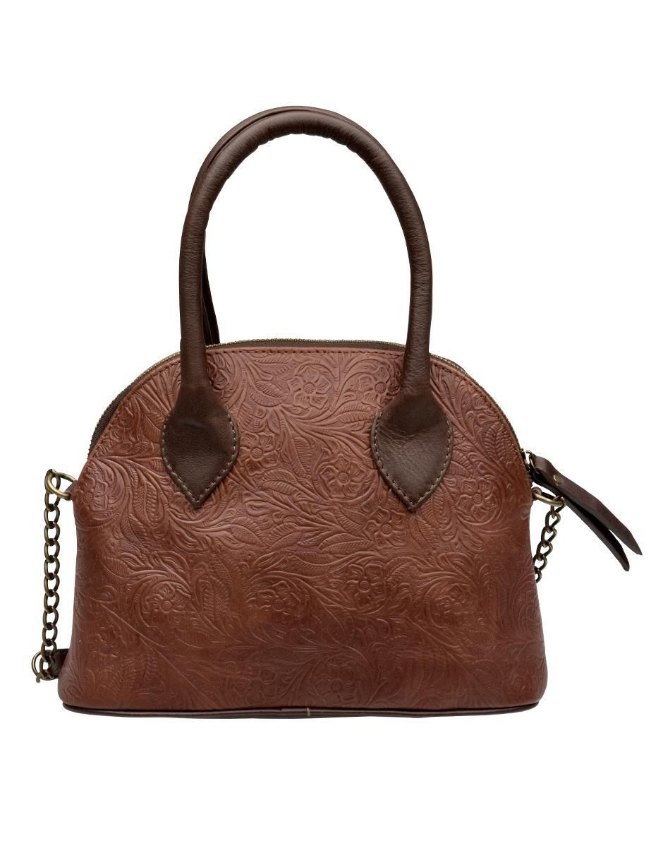 Bolsa bowler de cuero para mujer