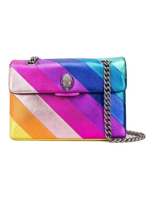 Bolsa flap Multi Arcoiris Mediana de piel para mujer
