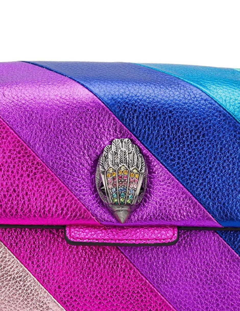 Bolsa flap Multi Arcoiris Mediana de piel para mujer