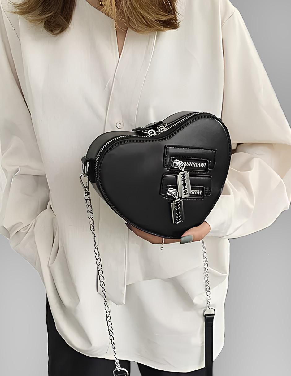 Bolsa crossbody Amor Elegante de cuero para mujer
