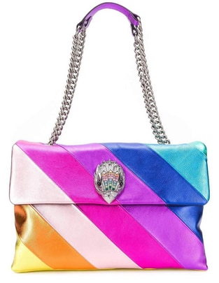 Bolsa crossbody Kensington Rainbow de cuero para mujer
