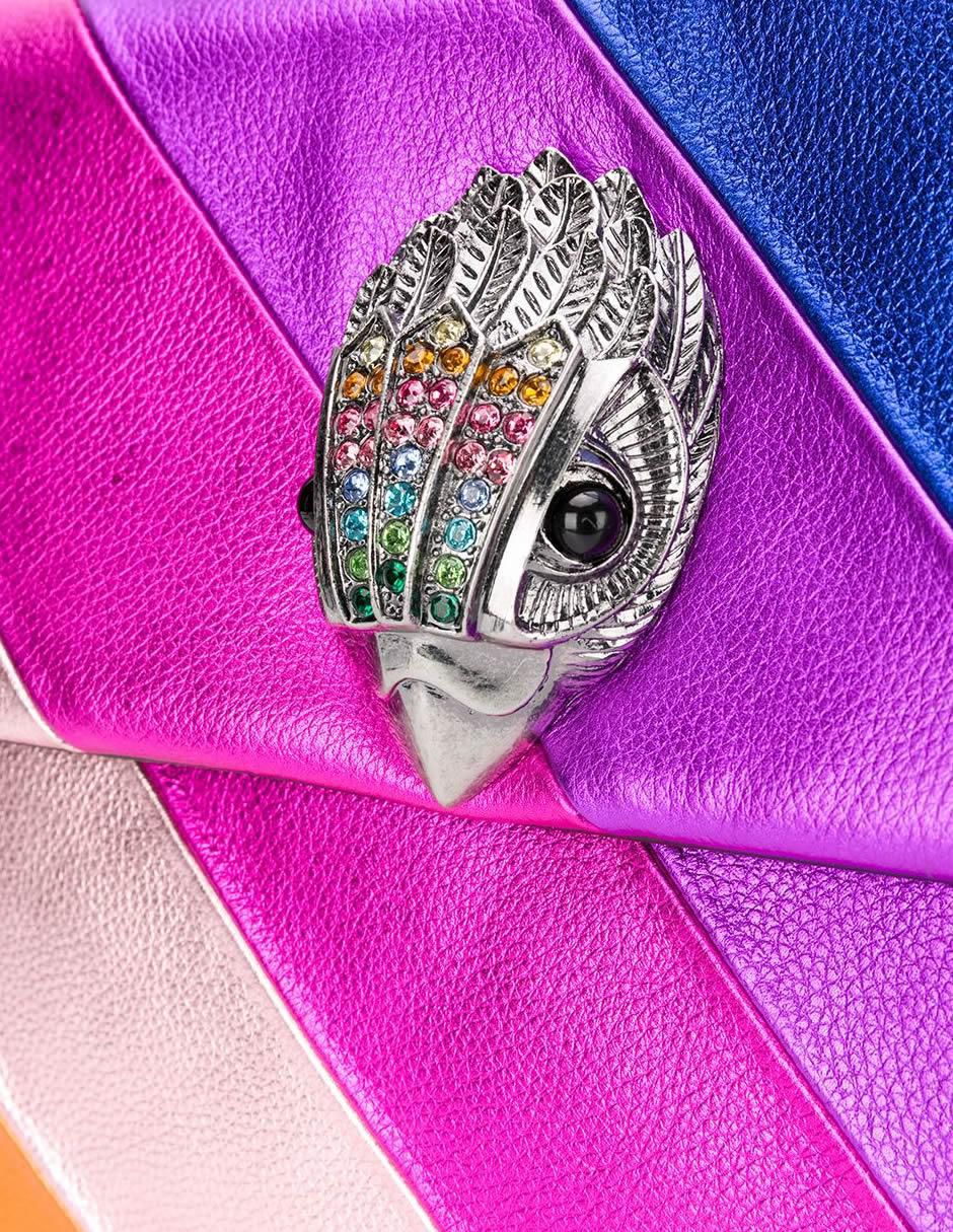 Bolsa crossbody Kensington Rainbow de cuero para mujer