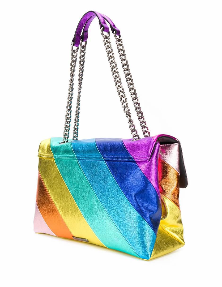 Bolsa crossbody Kensington Rainbow de cuero para mujer