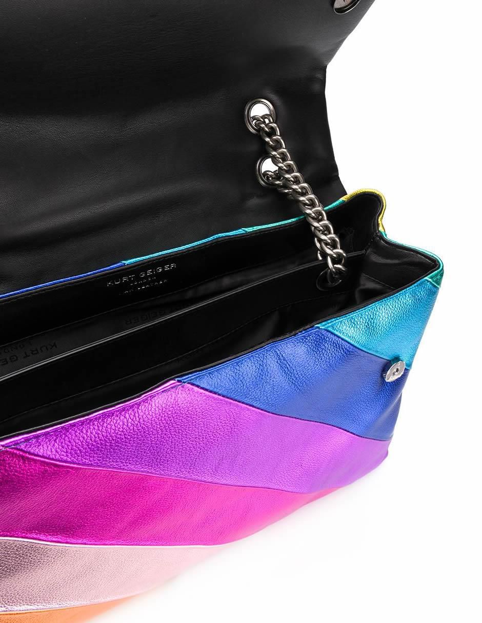 Bolsa crossbody Kensington Rainbow de cuero para mujer