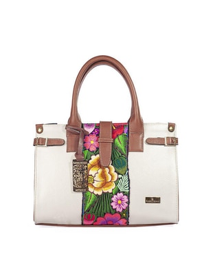 Bolsa satchel de piel para mujer