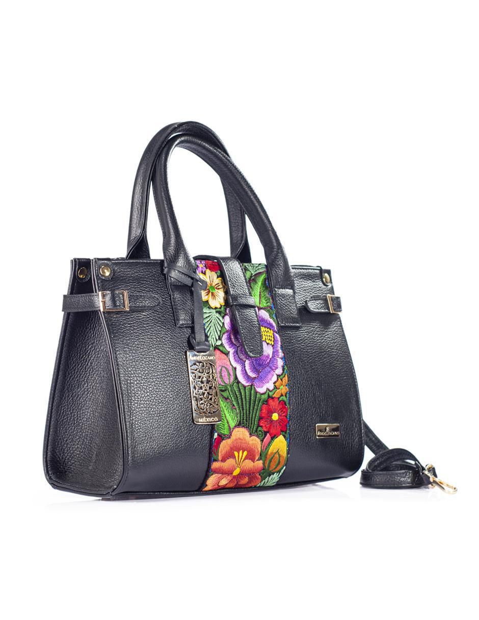 Bolsa satchel Samantha Telar Zinacantán de piel para mujer 7