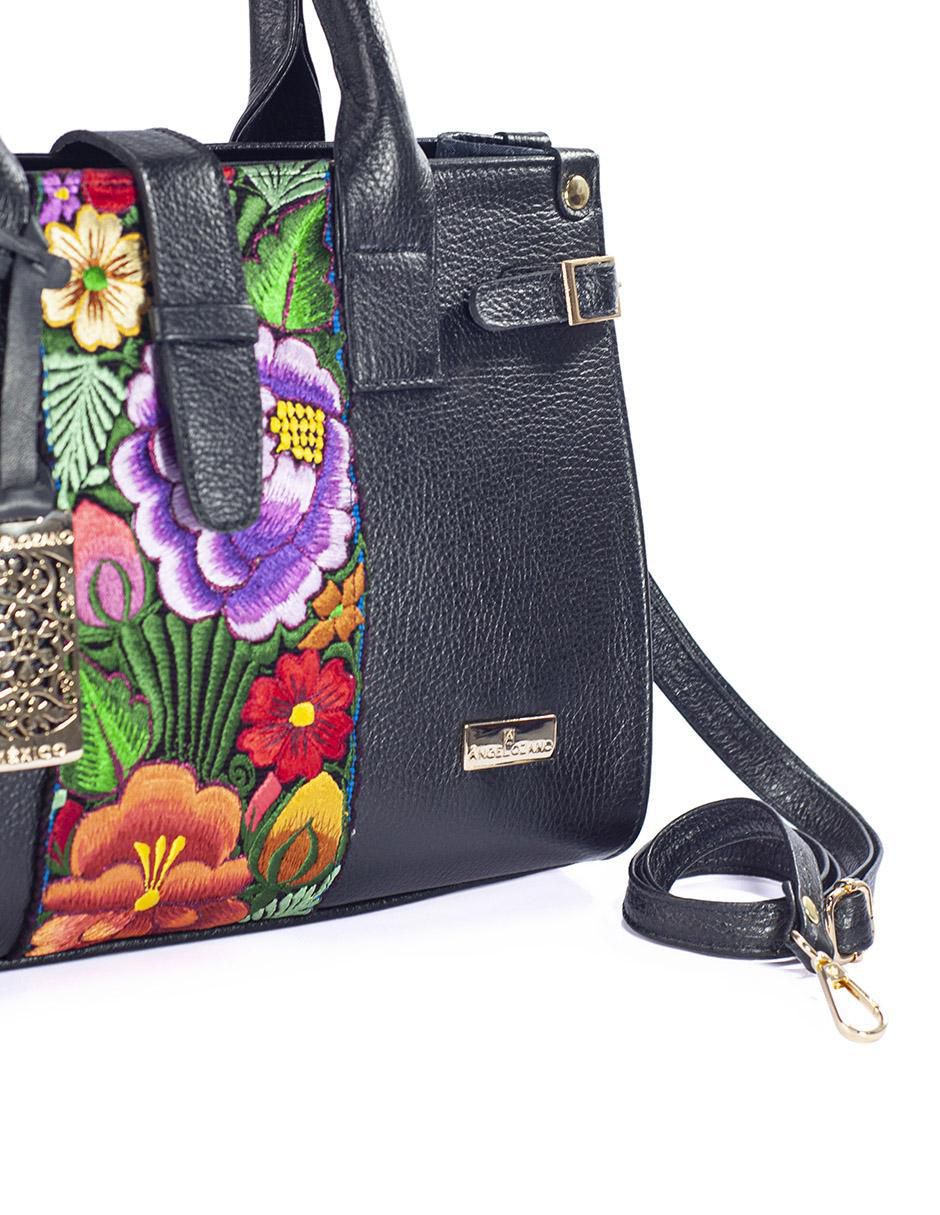Bolsa satchel Samantha Telar Zinacantán de piel para mujer 8