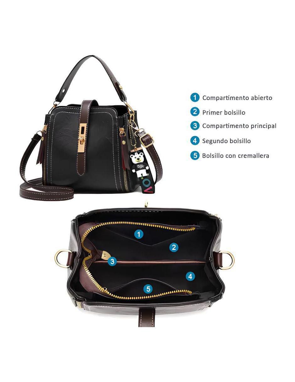 Bolsa crossbody Fashion And Style de cuero para mujer
