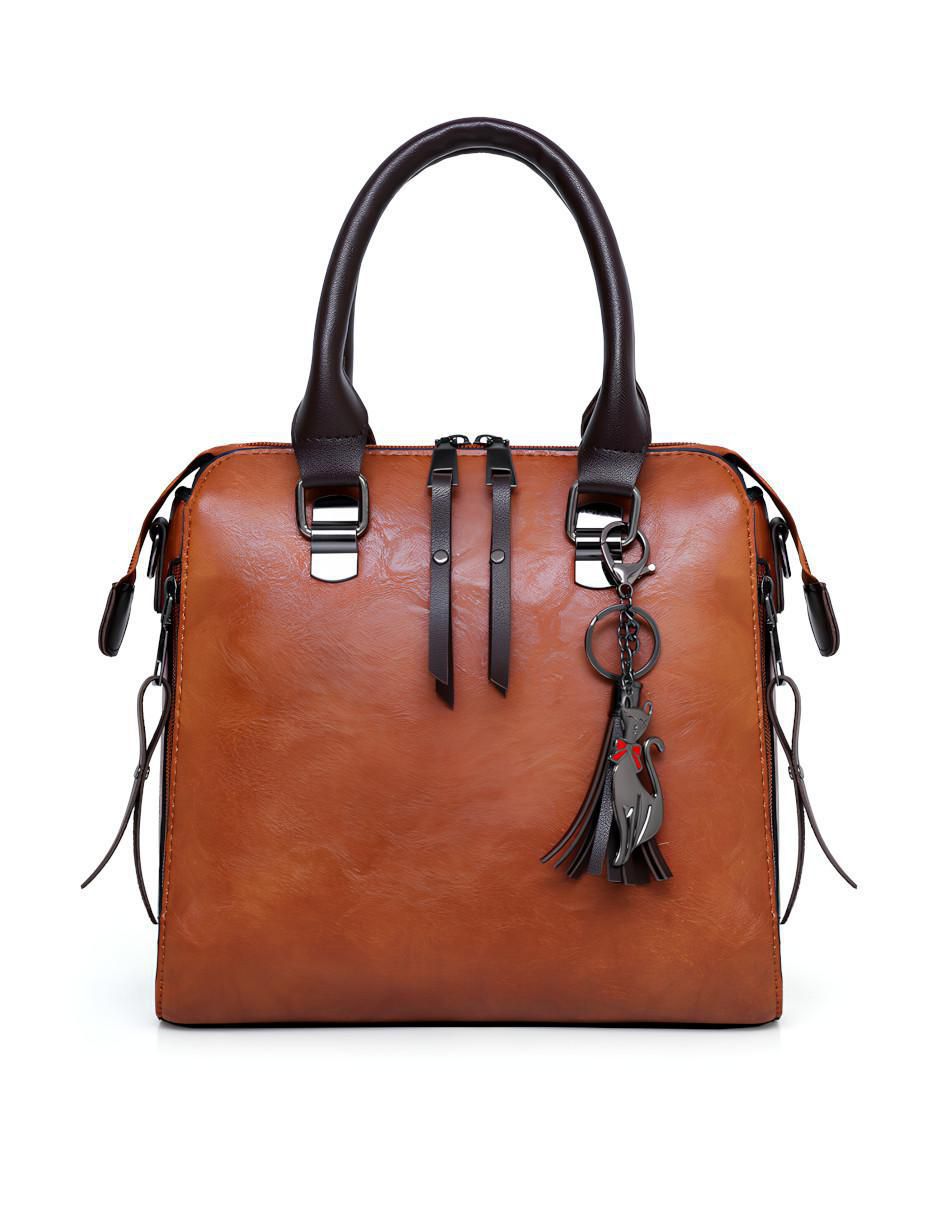 Bolsa tote India Trivu de cuero para mujer