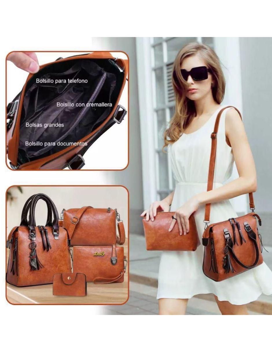 Bolsa bandolera de cuero para mujer