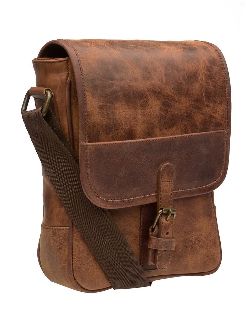 Bolsa messenger de piel unisex 2