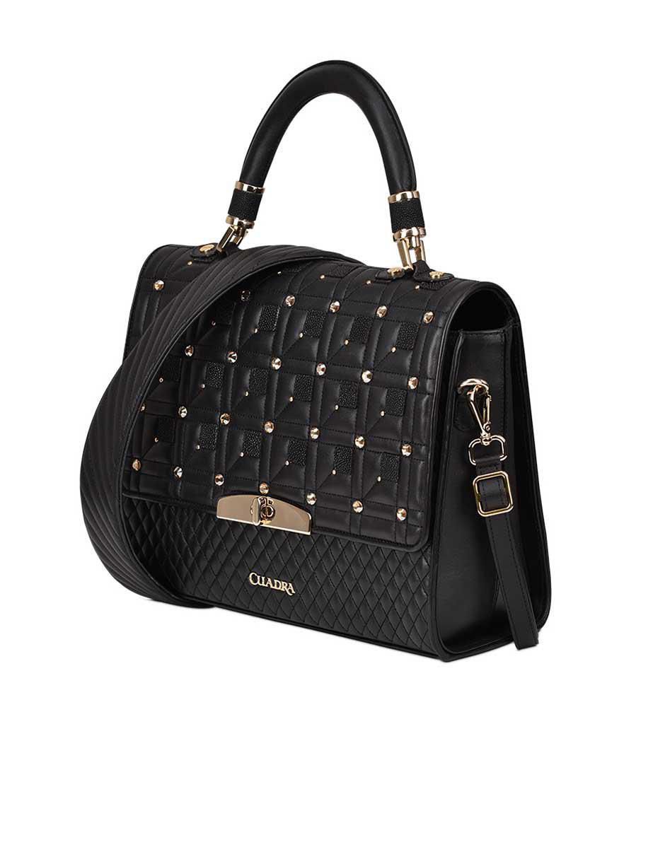 Bolsa satchel de piel para mujer