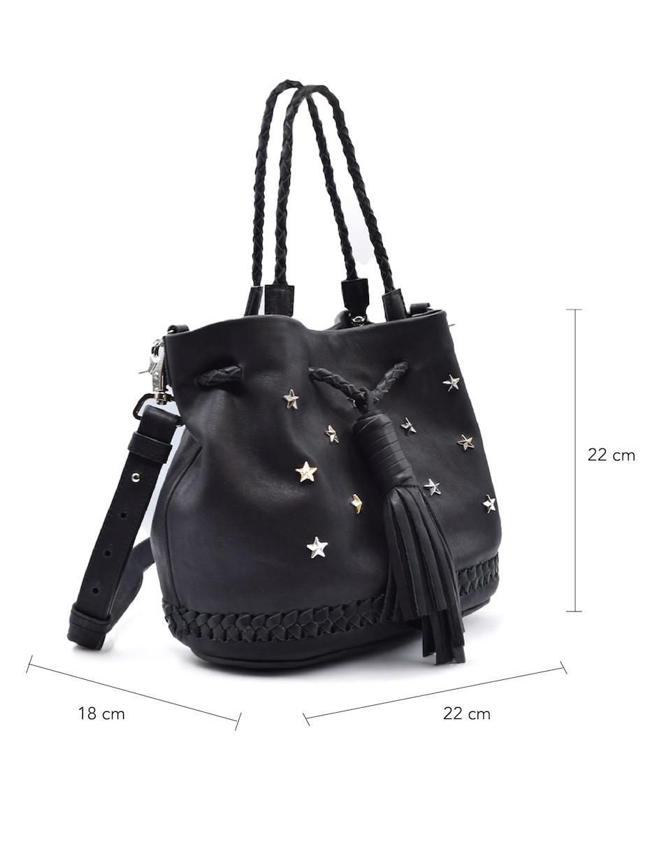 Bolsa bucket de piel para mujer 4
