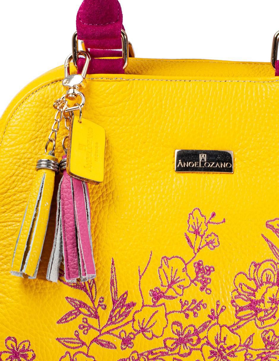 Bolsa satchel Elsa de piel para mujer 4