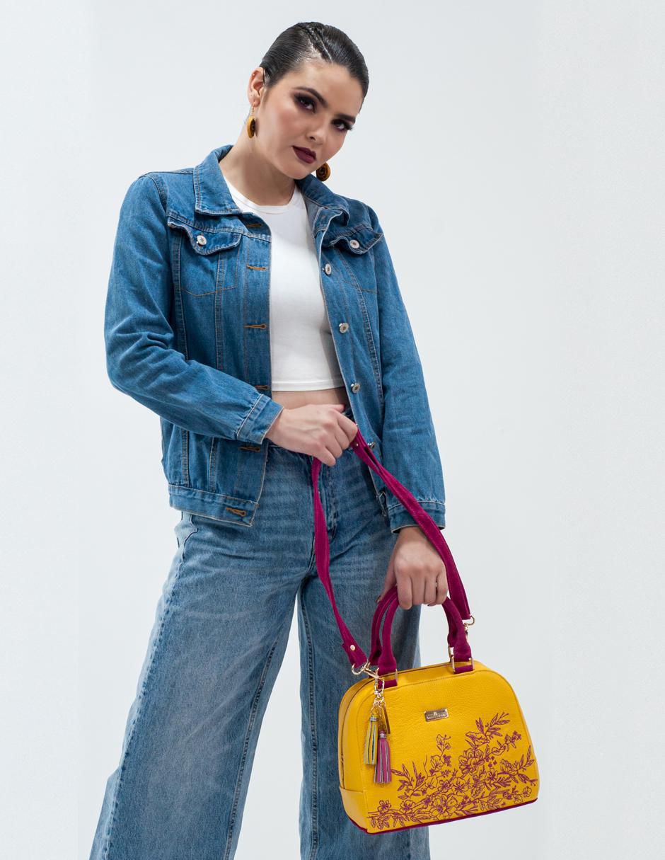Bolsa satchel Elsa de piel para mujer 6