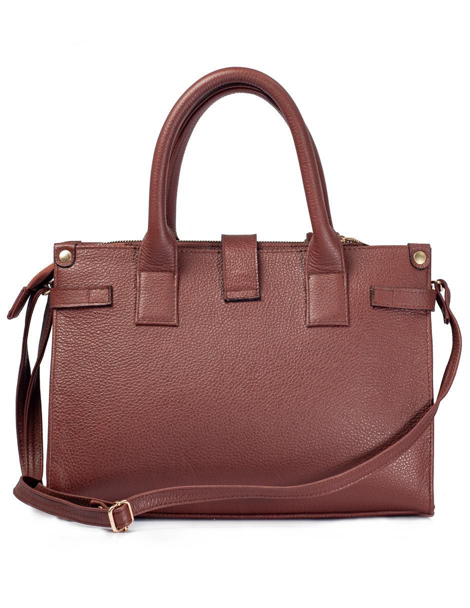 Bolsa satchel Samantha de piel para mujer 5