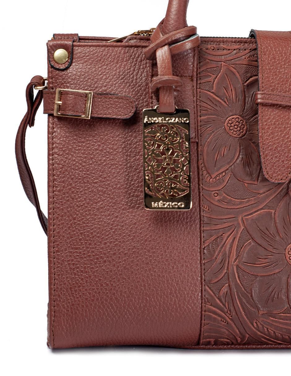 Bolsa satchel Samantha de piel para mujer 6