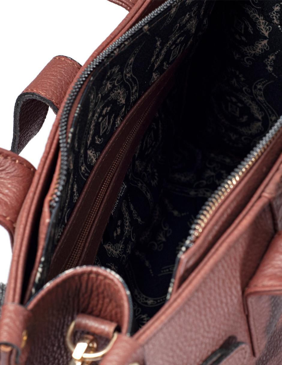 Bolsa satchel Samantha de piel para mujer 7