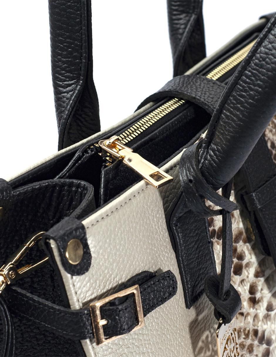 Bolsa satchel Samantha Víbora de piel para mujer