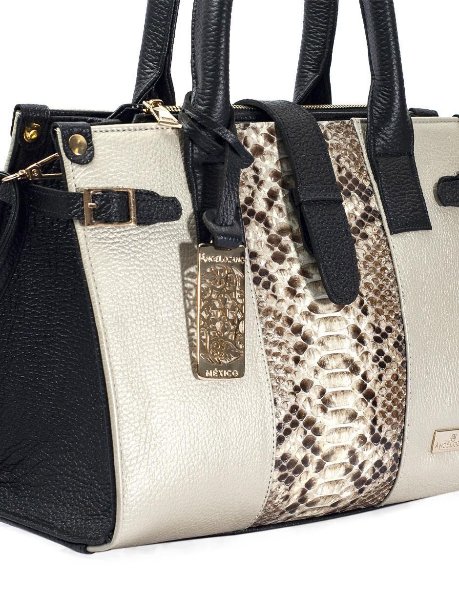 Bolsa satchel Samantha Víbora de piel para mujer 8