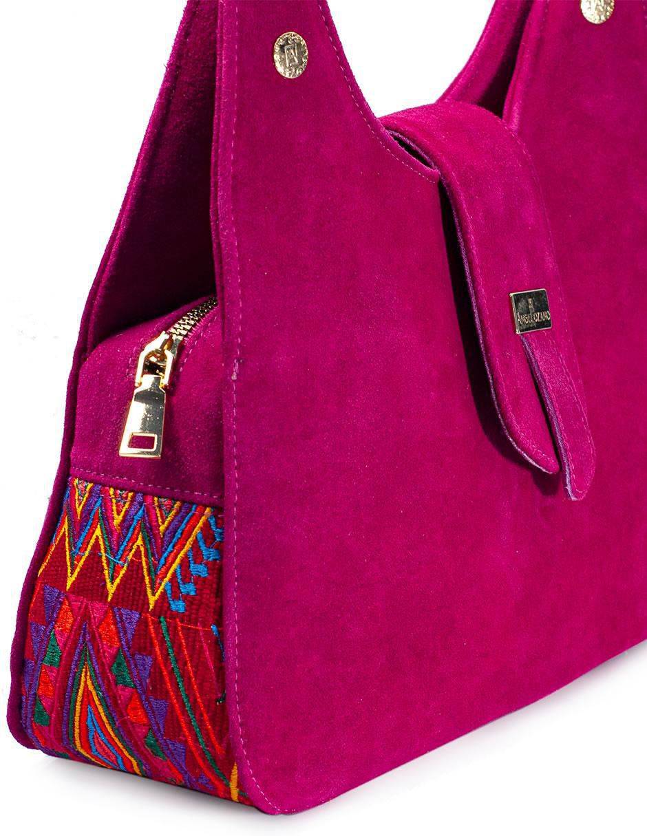 Bolsa satchel Irma de gamuza para mujer 8