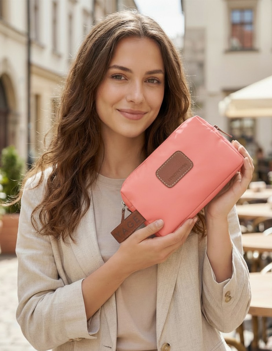Cosmetiquera para maquillaje Longvoyage clásica impermeable para mujer