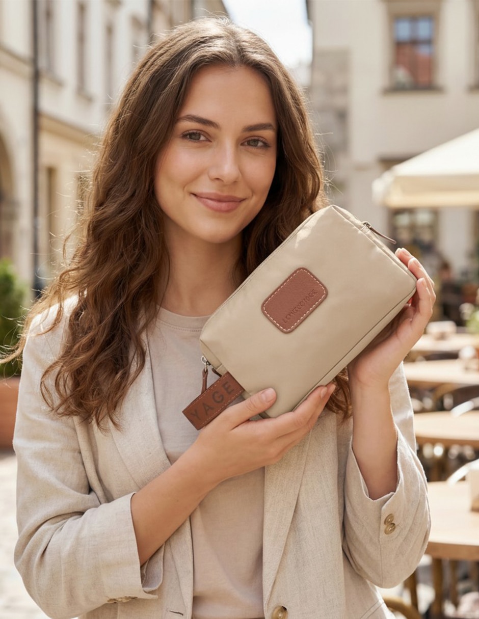 Cosmetiquera para maquillaje clásica impermeable para mujer 6