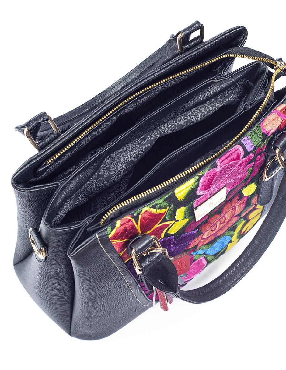 Bolsa satchel Lourdes de piel para mujer