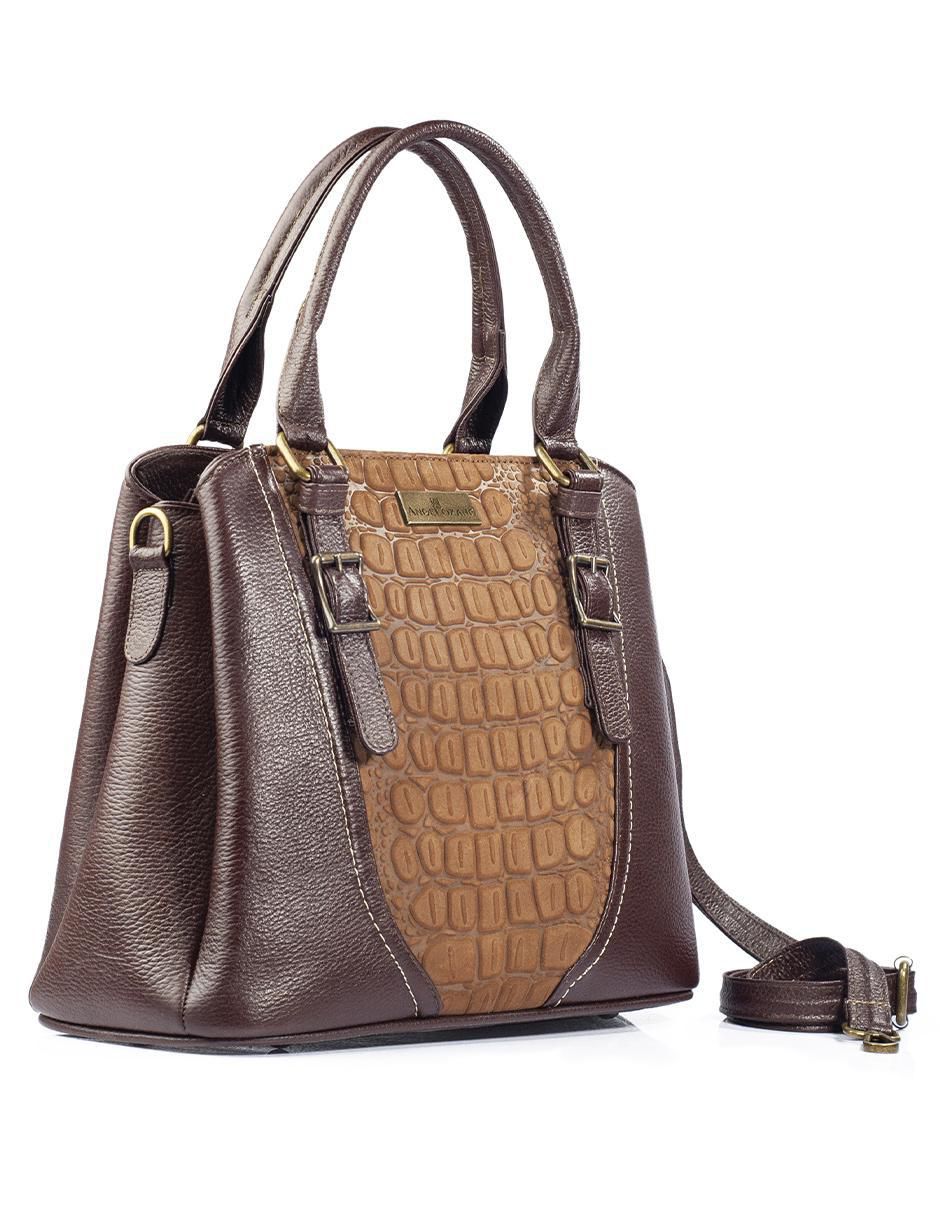 Bolsa satchel Lourdes de piel para mujer 5