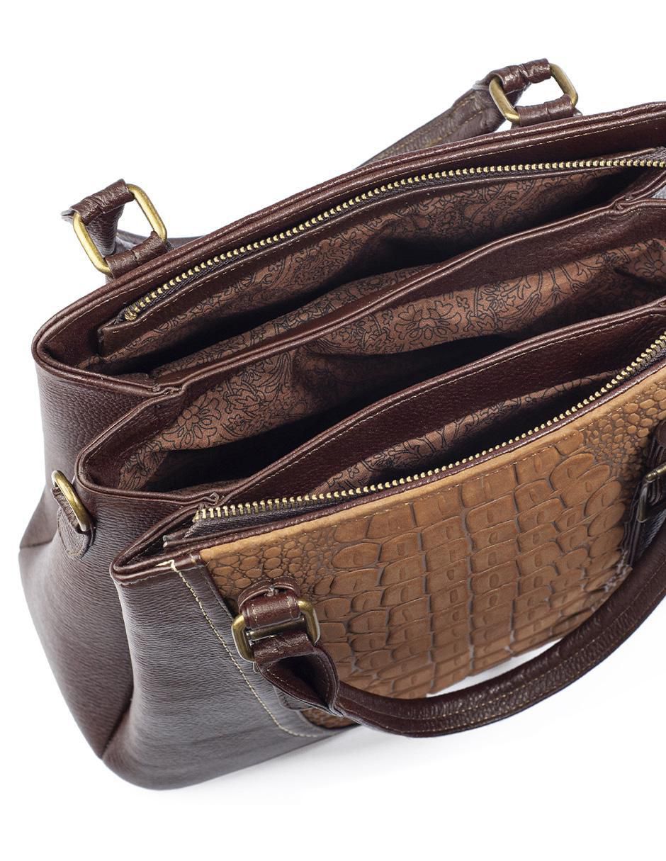 Bolsa satchel Lourdes de piel para mujer