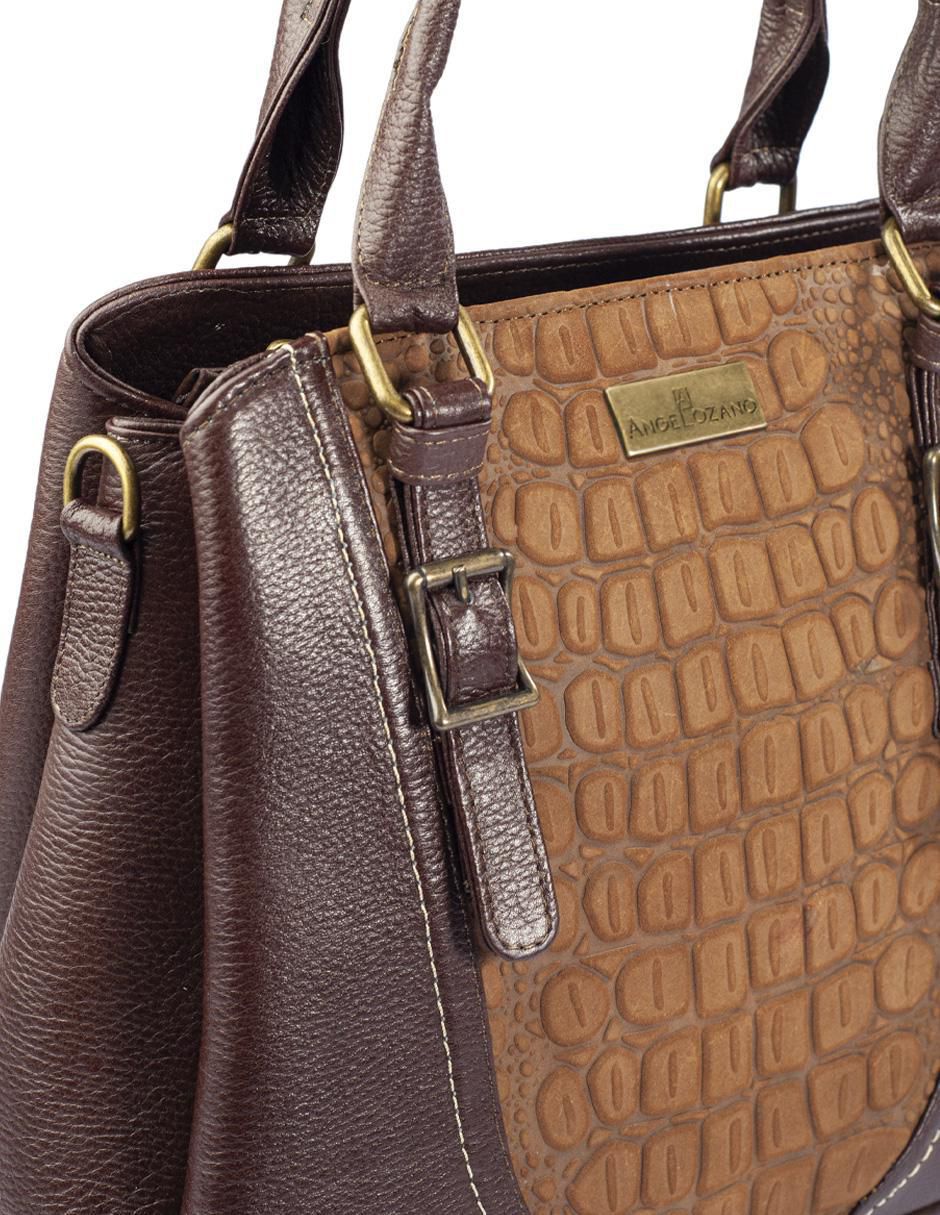 Bolsa satchel Lourdes de piel para mujer