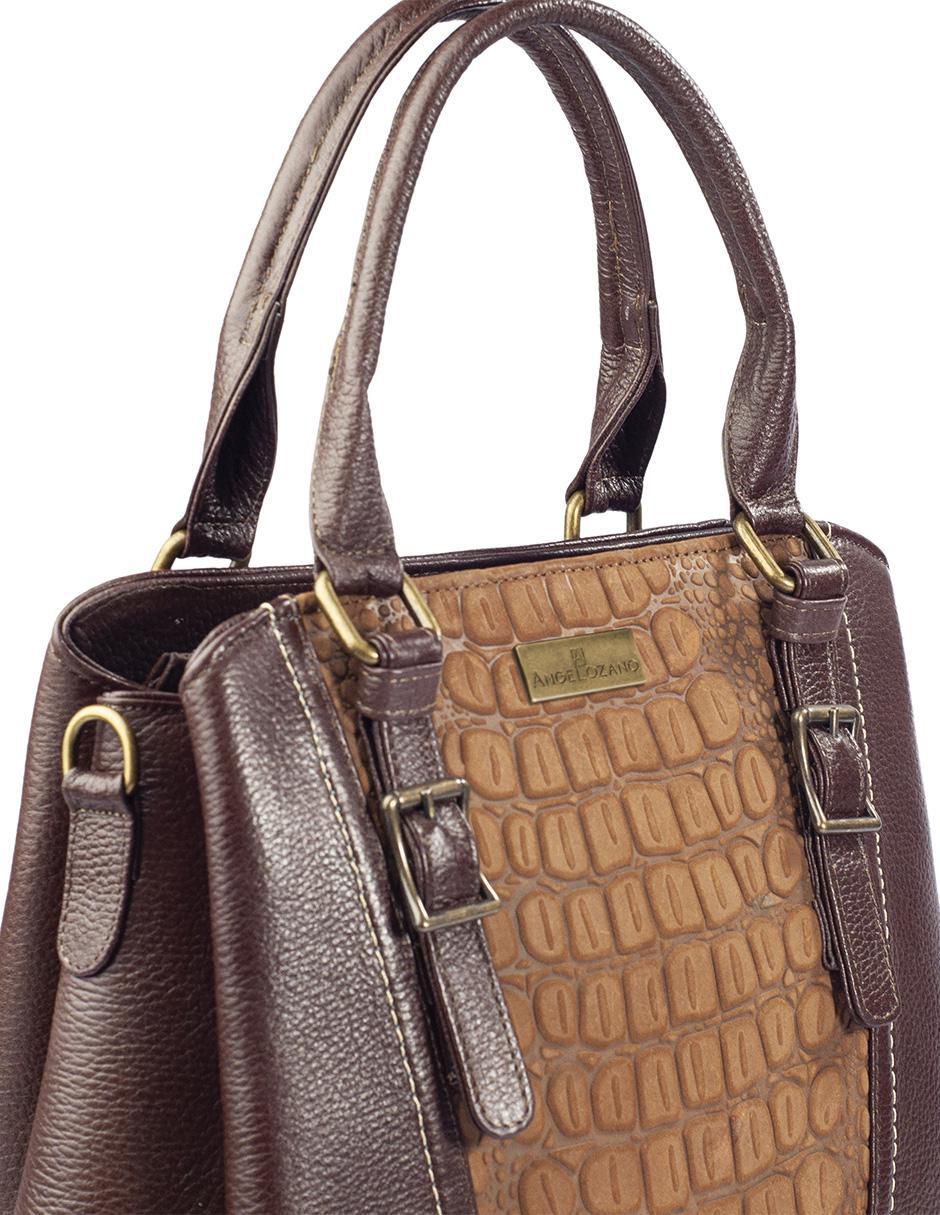 Bolsa satchel Lourdes de piel para mujer 6