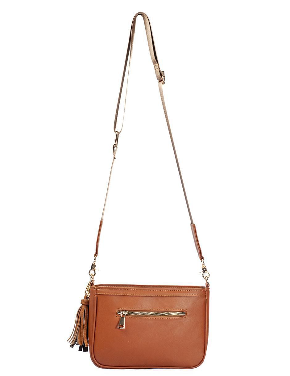 Bolsa crossbody Eva Sintético Grabada Camel para mujer 3