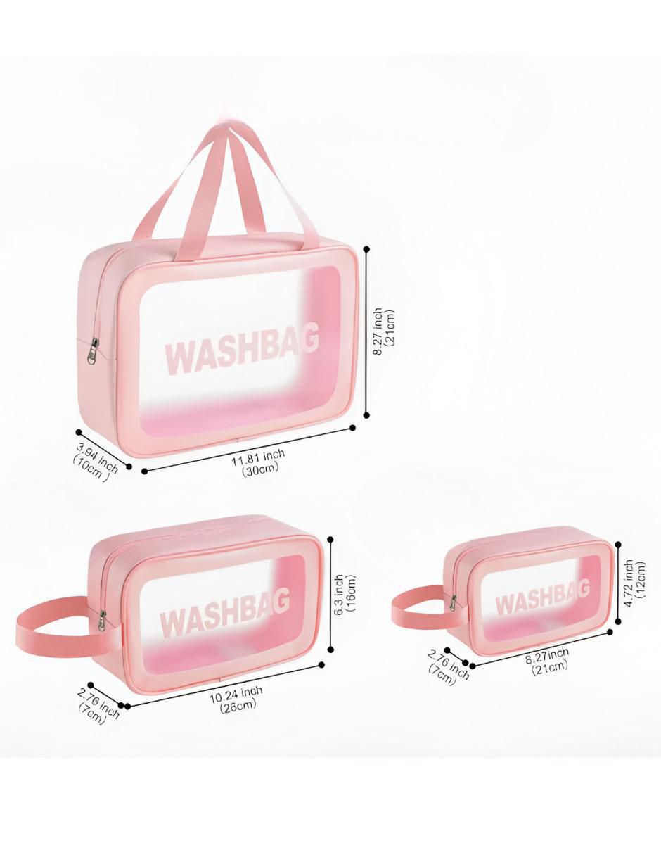 Set cosmetiquera impermeable 3 piezas para mujer 4
