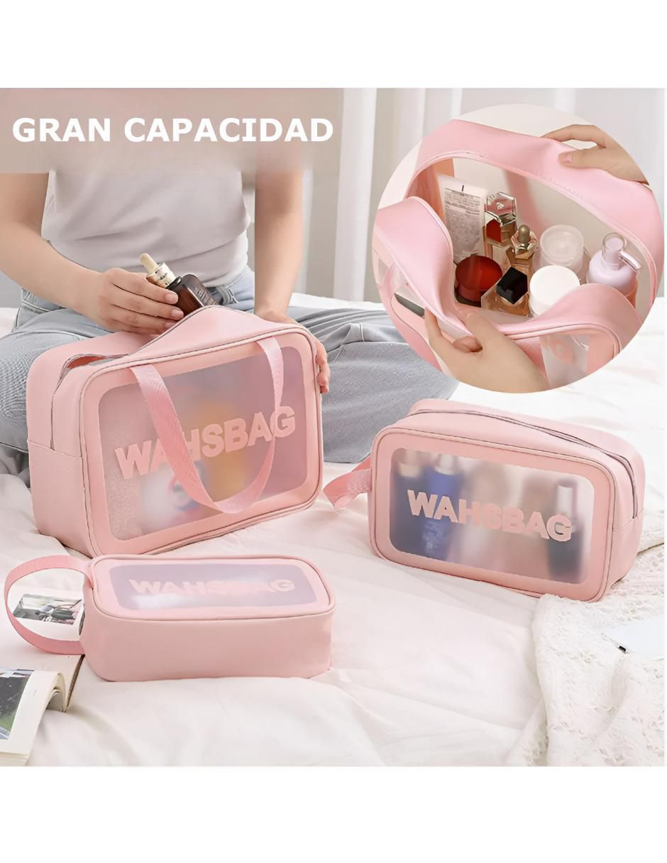 Set cosmetiquera impermeable 3 piezas para mujer 2