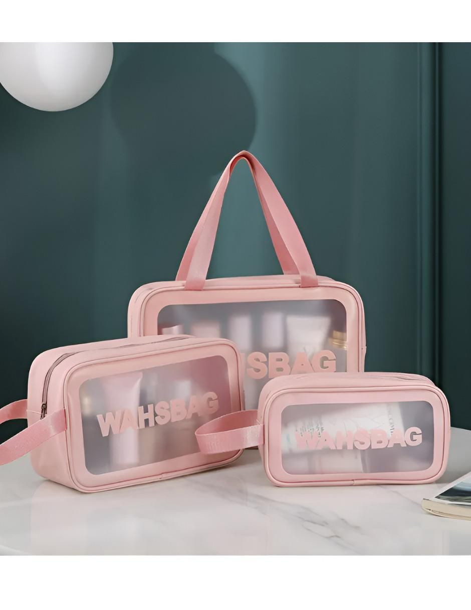 Set cosmetiquera impermeable 3 piezas para mujer 3