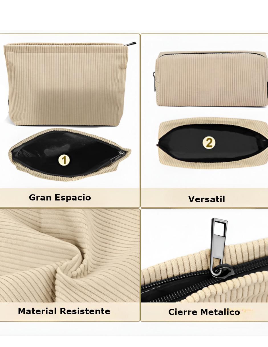 Set cosmetiquera Xtllar1505 de pana 2 piezas para mujer 4