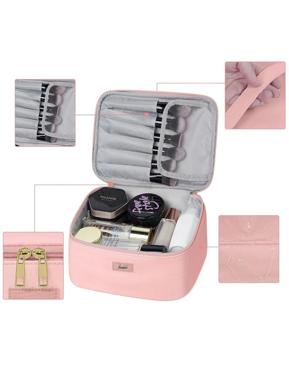Set cosmetiquera impermeable de piel 3 piezas para mujer