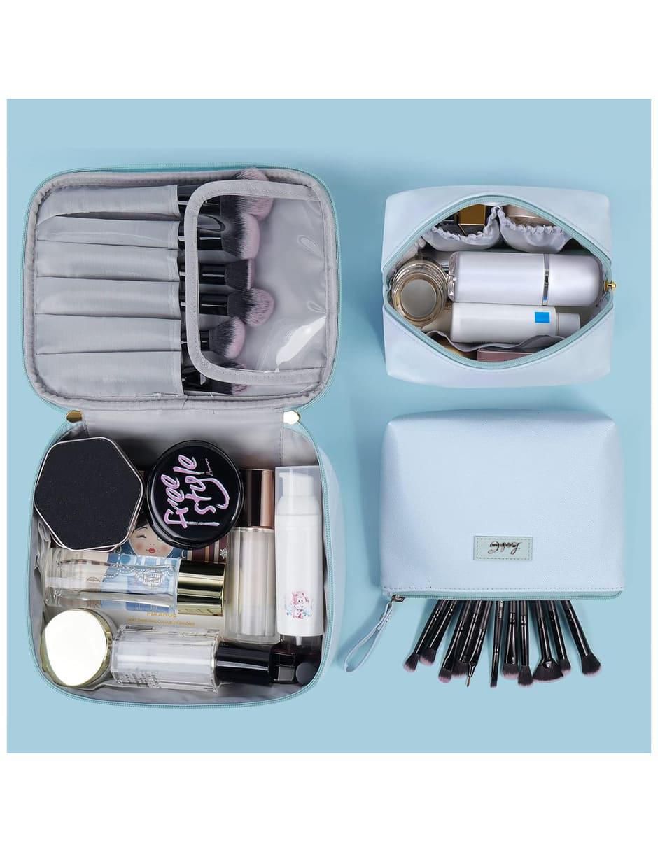 Set cosmetiquera impermeable de piel 3 piezas para mujer 3