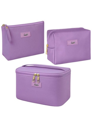 Set cosmetiquera impermeable de cuero 3 piezas para mujer