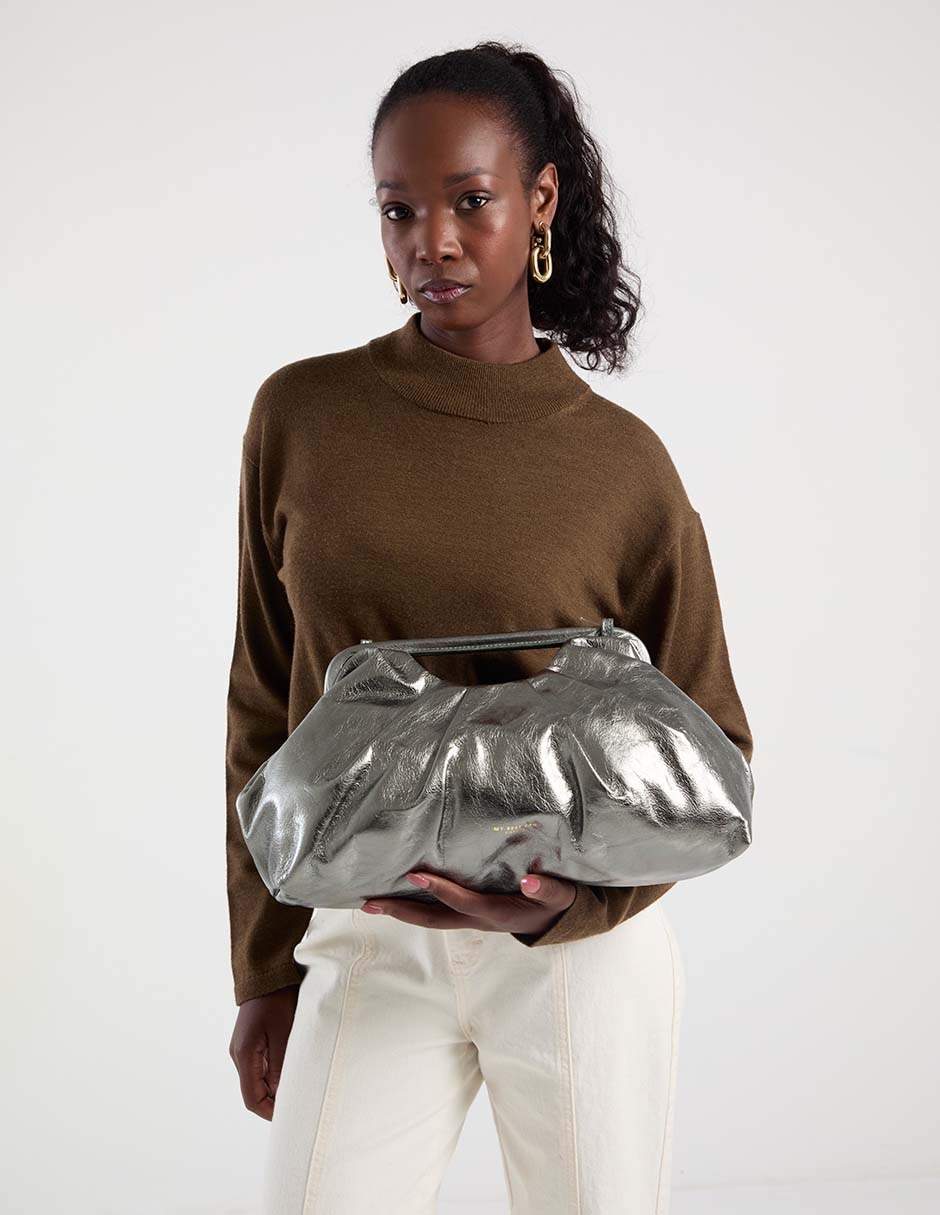 Bolsa clutch de piel para mujer 9